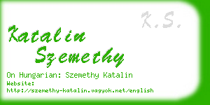 katalin szemethy business card